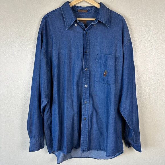 Pendleton Rodeo Denim Shirt Button Down Western Cowboy Americana Men's XL - Picture 3 of 8